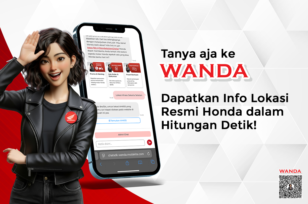 Cari Dealer atau AHASS Terdekat? Tanya Saja ke Wanda! Dapatkan Info Lokasi Resmi Honda dalam Hitungan Detik