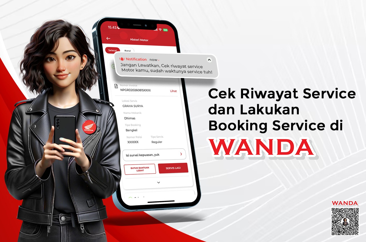 Nggak Perlu Simpan Kertas Lagi, Histori Servis Motor Honda Bisa Dicek di WANDA